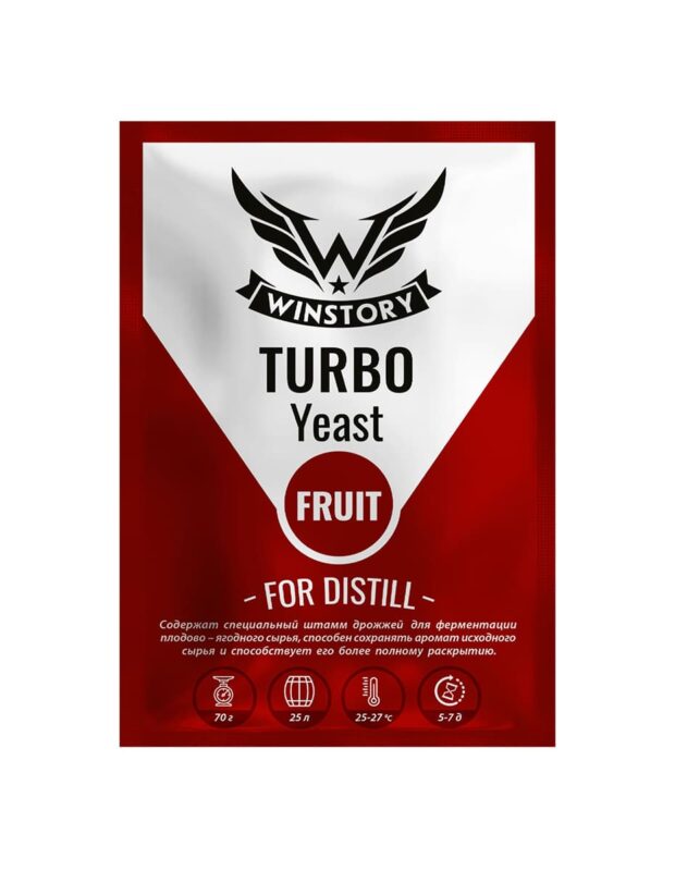 Спиртовые турбо дрожжи для фруктово-ягодных браг WINSTORY TURBO FRUIT 70 г